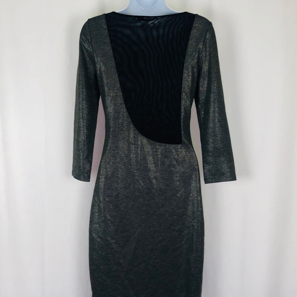 Alice + Olivia shimmery knit back mesh dress 6 - Picture 12 of 15